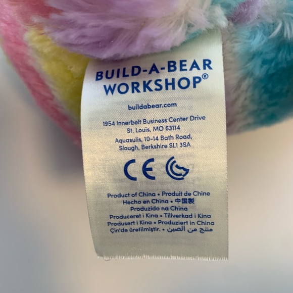 Build a Bear Rainbow Striped bunny plush - Picture 3 of 4
